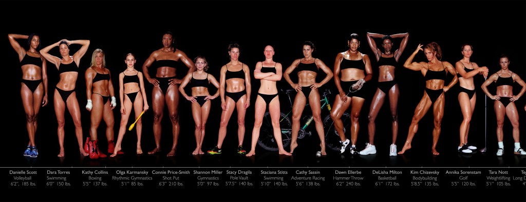 Each of these athletes exercise a lot, but when adjusting for height, we find that the smaller women consume much less calories than the larger women