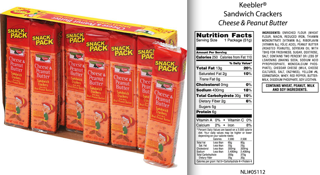 Keebler Peanut Butter Crackers Nutrition Facts – Runners High Nutrition